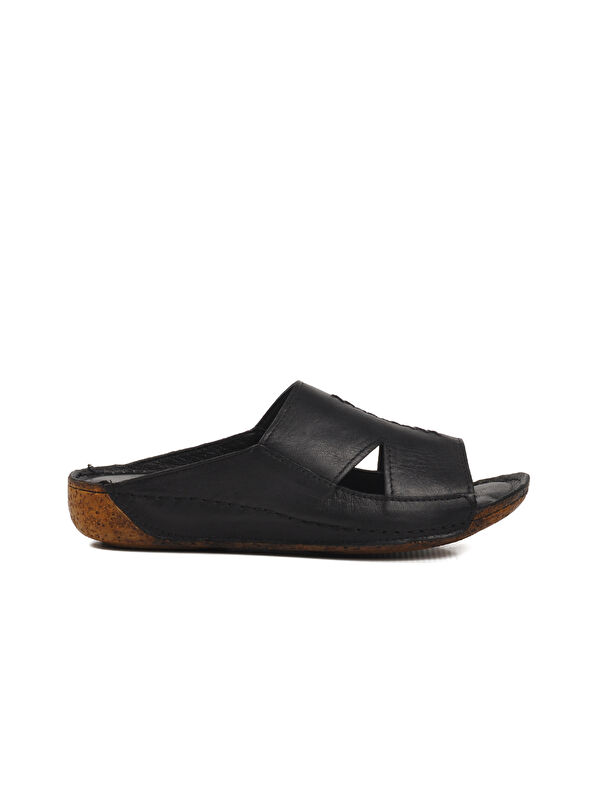 Siyah Hakiki Deri Kadın Terlik 012 Z - Görsel 2