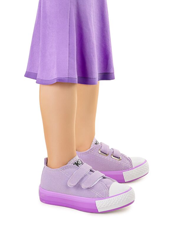 Linen Cırtlı Kız Bebek Keten Spor Ayakkabı - Görsel 3