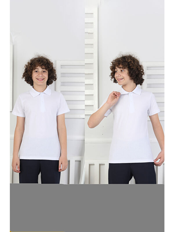 Modanino 2'li T-Shirt Erkek Çocuk %100 Pamuk Okul Tarz 5-13 Yaş 12277