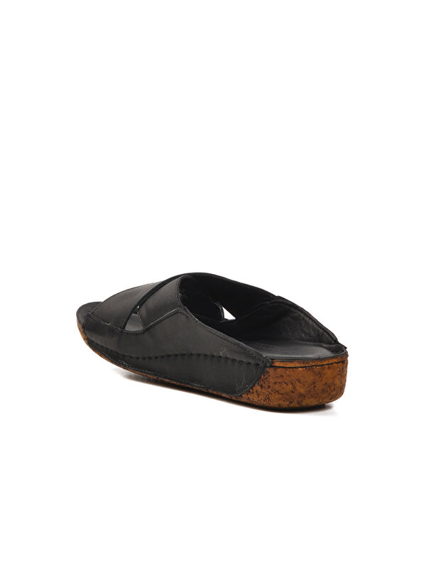 Siyah Hakiki Deri Kadın Terlik 001 Z - Görsel 5