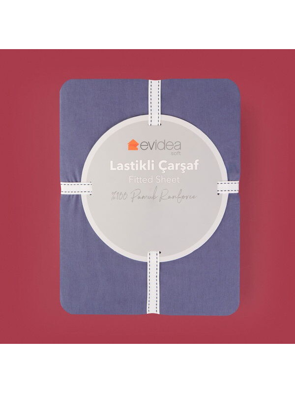 Evidea Soft Basic Tek Kişilik Lastikli Çarşaf - Lacivert - 100x200 cm