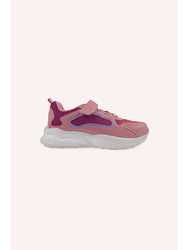 Panço Kız Çocuk Cırt Cırtlı Pembe Spor Ayakkabı