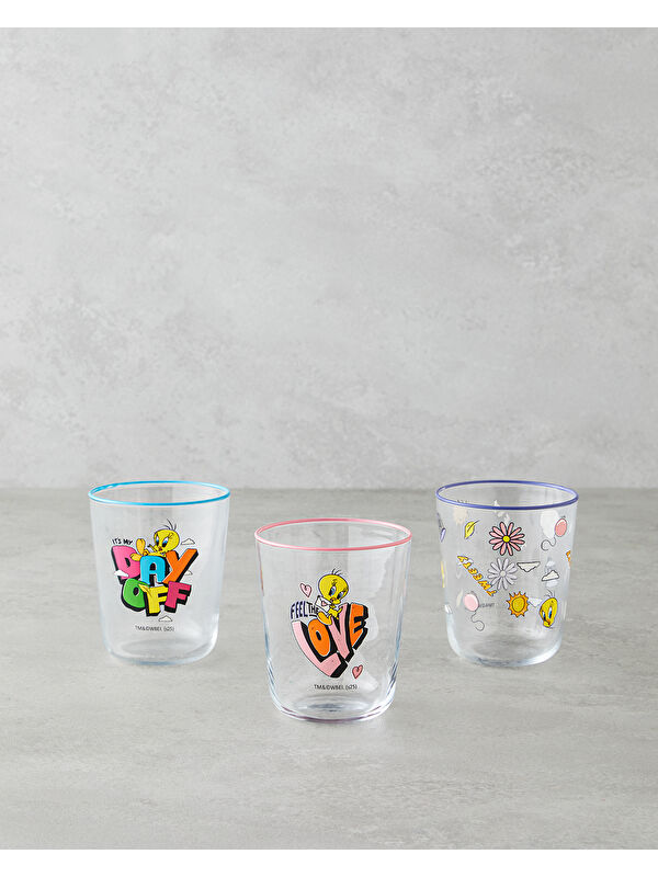 English Home Tweety Cam 3'lü Lisanslı Bardak 315 Ml Renkli