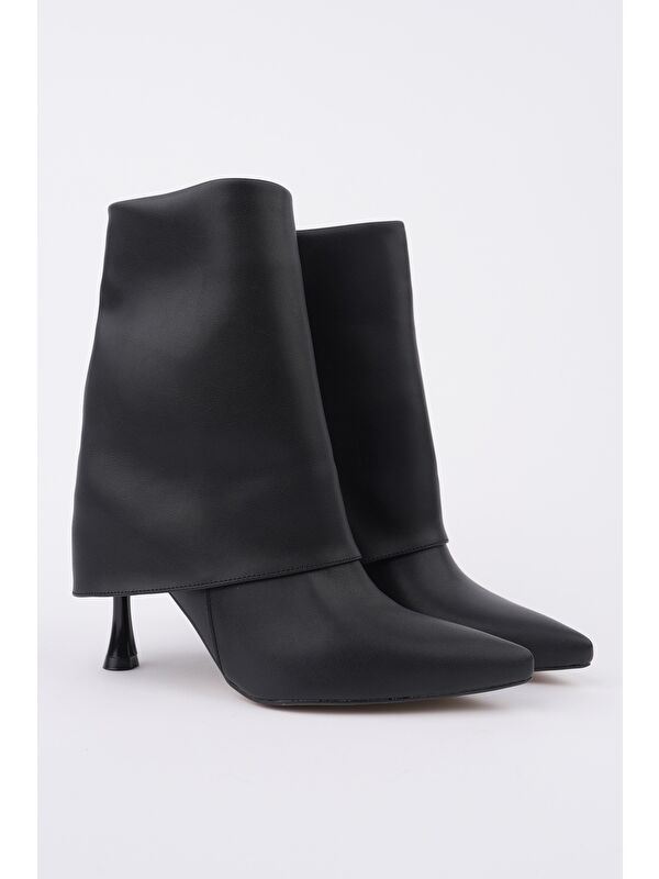 MARLA Sivri Burun İnce Topuklu Fermuarlı Kadın Bot - Görsel 4
