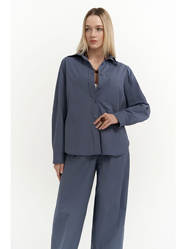Mai Collection Mirabella İndigo Gömlek Pantolon Takım