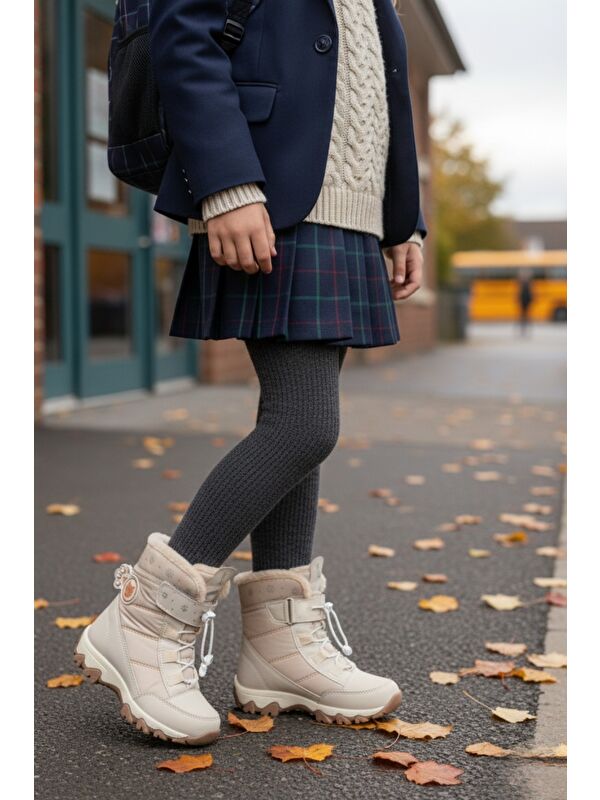 TİGGER İçi Kürklü Bağcıklı ve Cırtlı Kız Çocuk Bot - Görsel 7