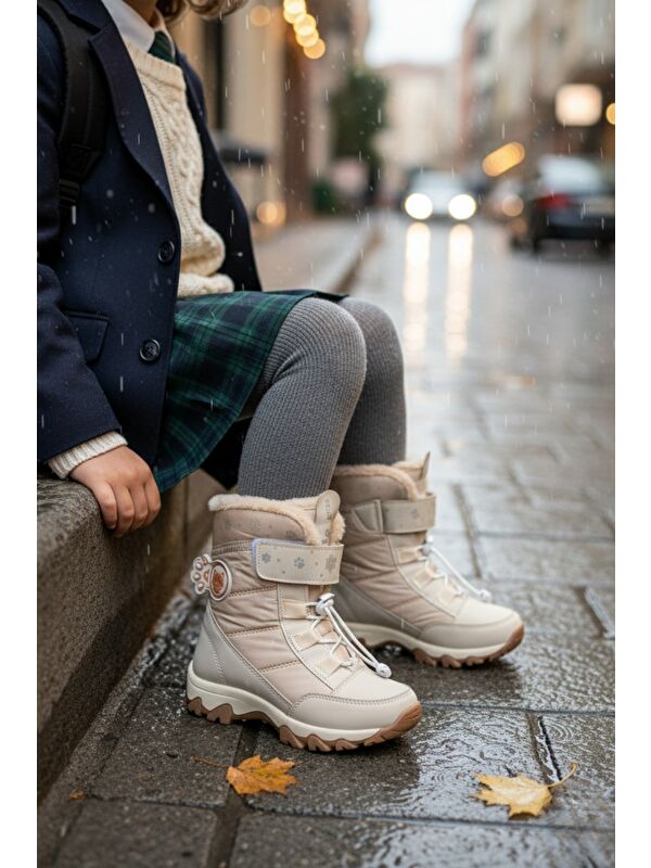 TİGGER İçi Kürklü Bağcıklı ve Cırtlı Kız Çocuk Bot - Görsel 9