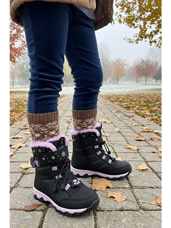 TİGGER İçi Kürklü Bağcıklı ve Cırtlı Kız Çocuk Bot - Görsel 5