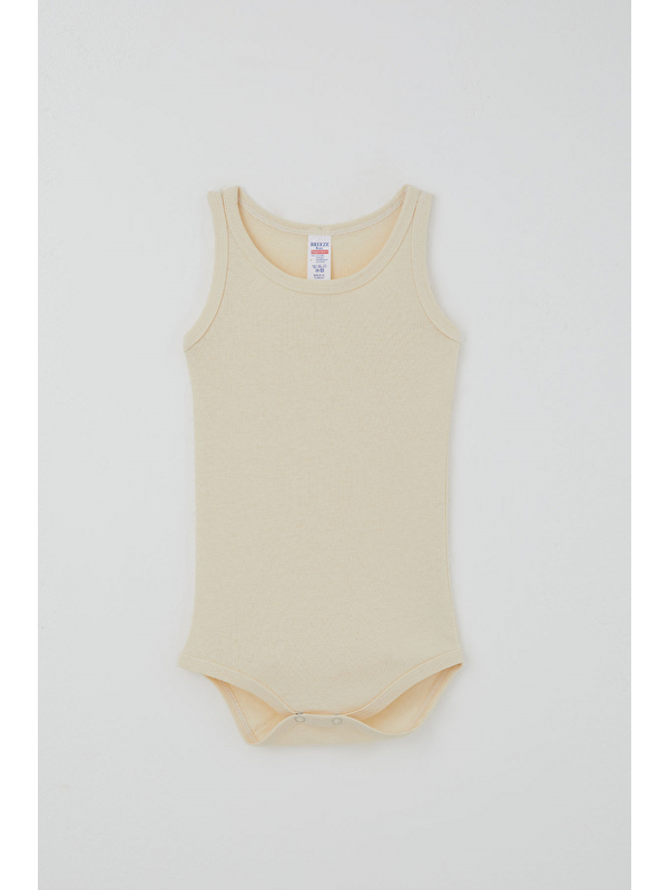 Breeze Erkek Çocuk Çıtçıtlı Atlet Zıbın Body Basic Krem (1-3 Yaş)