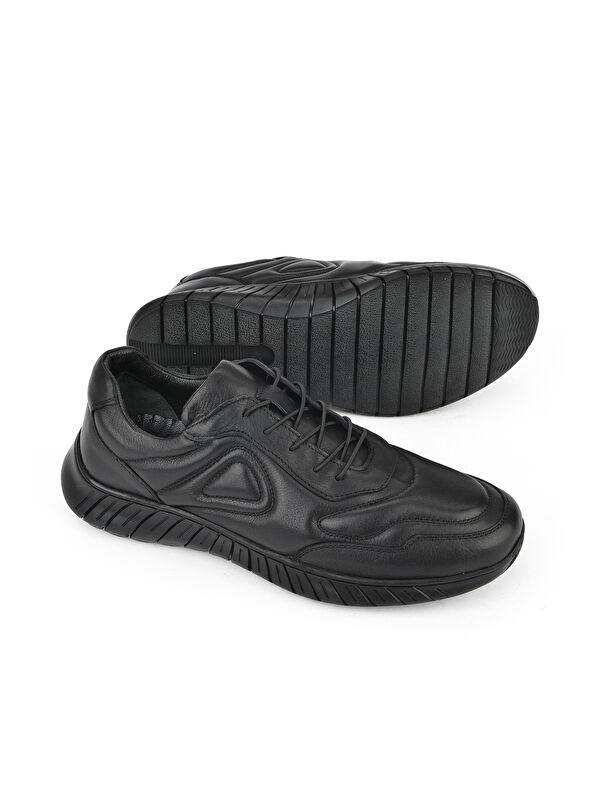 Erkek Hakiki Deri Konfor Ayakkabı 151123Z2500 Siyah - Görsel 5