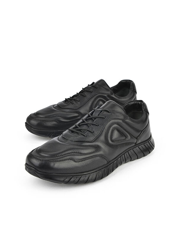 Erkek Hakiki Deri Konfor Ayakkabı 151123Z2500 Siyah - Görsel 6