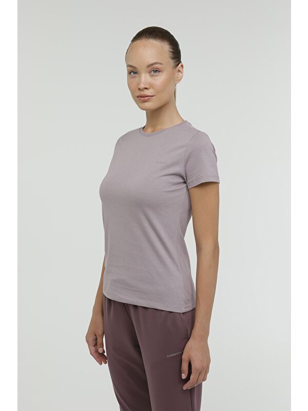 Lumberjack W-CT122 BASIC C NECK T-SH PASTEL MOR Kadın Kısa Kol T-Shirt