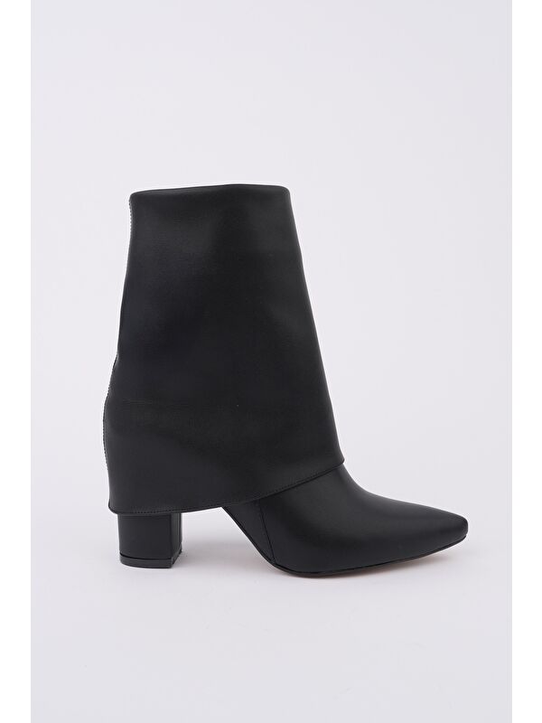 İMPERA Sivri Burun Kalın Topuklu Fermuarlı Kadın Bot - Görsel 2