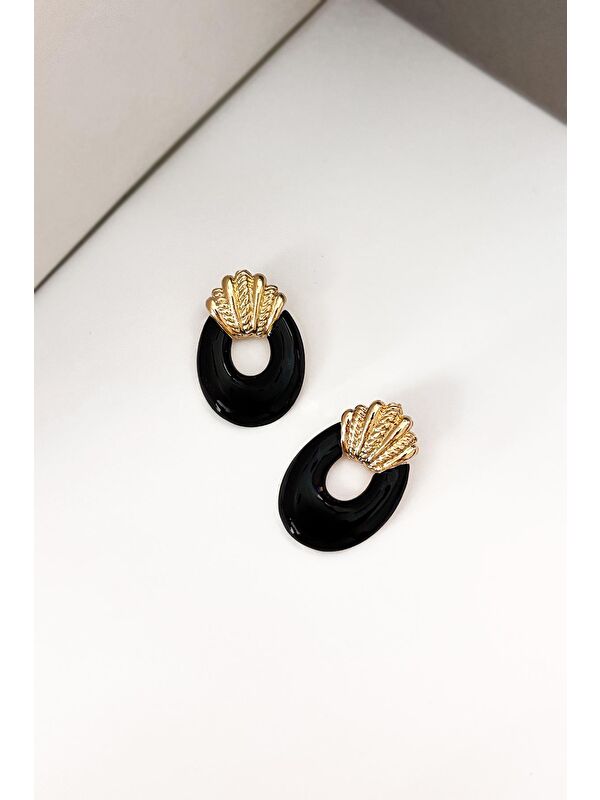 New Obsessions Kadın Mineli Gold Tokmak Küpe
