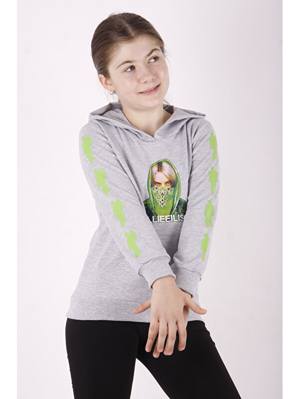 Toontoykids Kız Çocuk Billie Eilish Baskılı Sweatshirt