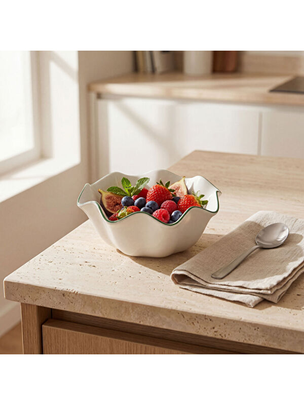 GÜRAL PORSELEN Rodos 19 Cm Salata Sunumluk Kase 30YS