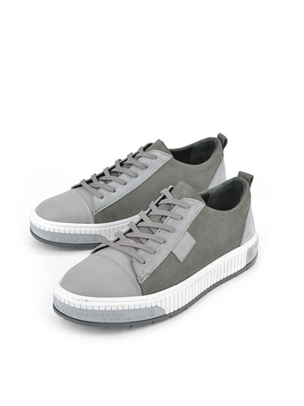 Erkek Hakiki Deri Ayakkabı 1511040ZY2321 Gri - Görsel 6