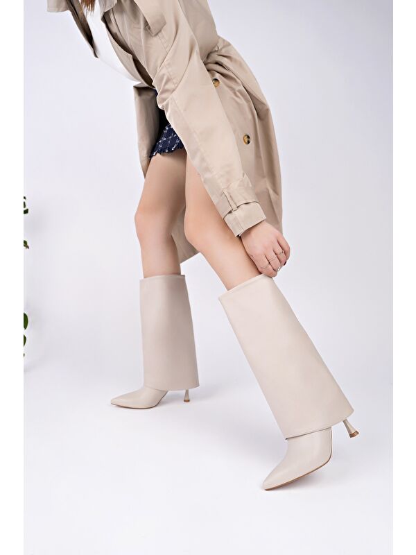 MİLENA Sivri Burun İnce Topuklu Kadın Çizme - Görsel 5