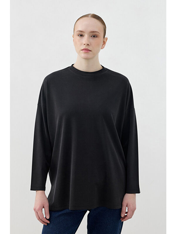 Remsa Merwish Spor Model Bluz Tunik 1807 Siyah