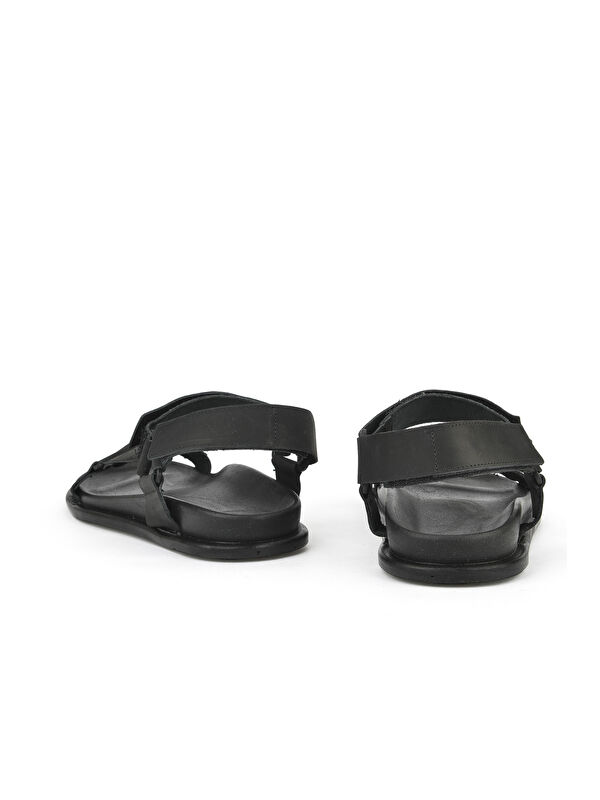 Erkek Hakiki Deri Sandalet 1511052Z5351 Siyah - Görsel 4