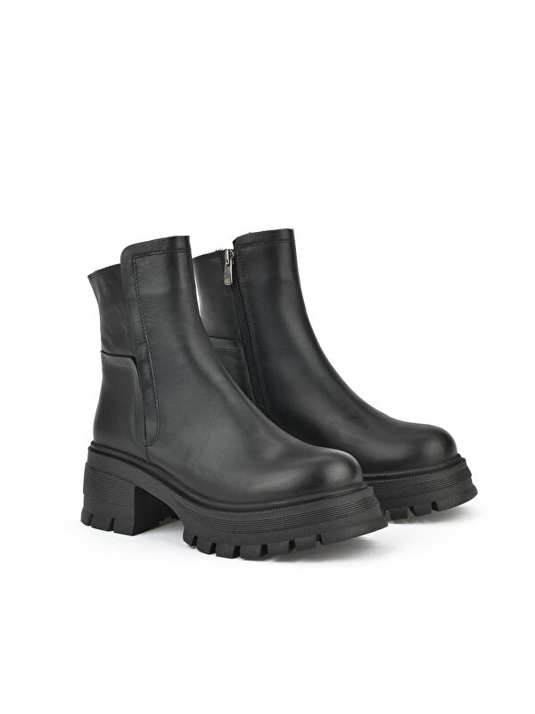 Kadın Hakiki Deri Bot 153359Z615 Siyah - Görsel 5