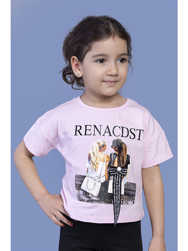 Toontoykids Kız Çocuk Dijital Baskılı Arkası Detaylı Tişört