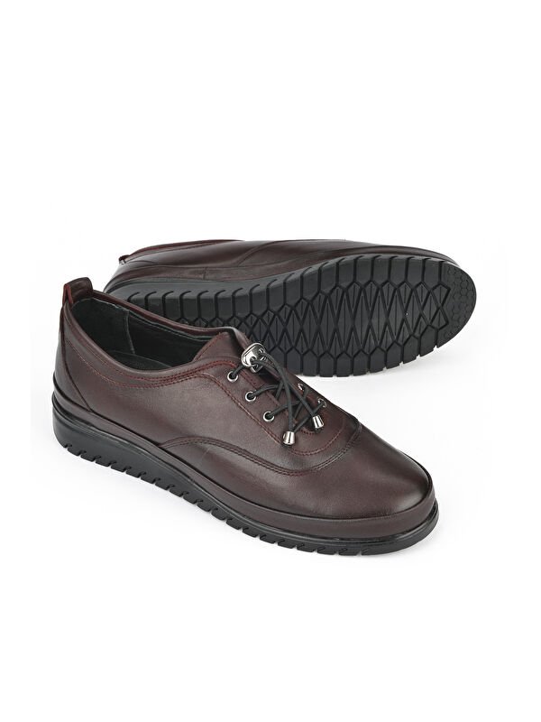 Kadın Hakiki Deri Ayakkabı 14355Z2767 Bordo - Görsel 3