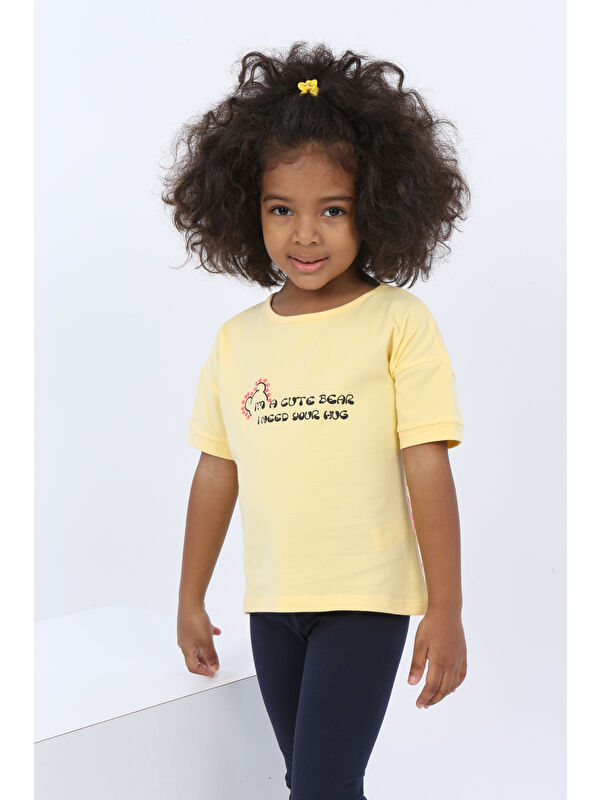 Toontoykids Kız Çocuk Ayıcık Baskılı Tişört