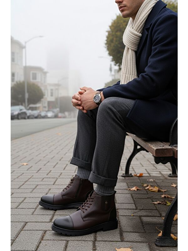 RAFA Fermuarlı Bağcıklı Kürklü Erkek Bot - Görsel 4