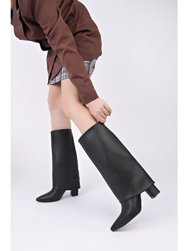 REBECA Sivri Burun Kalın Topuklu Kadın Çizme - Görsel 3