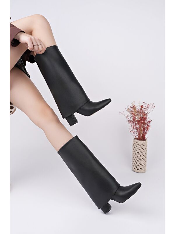 REBECA Sivri Burun Kalın Topuklu Kadın Çizme - Görsel 4