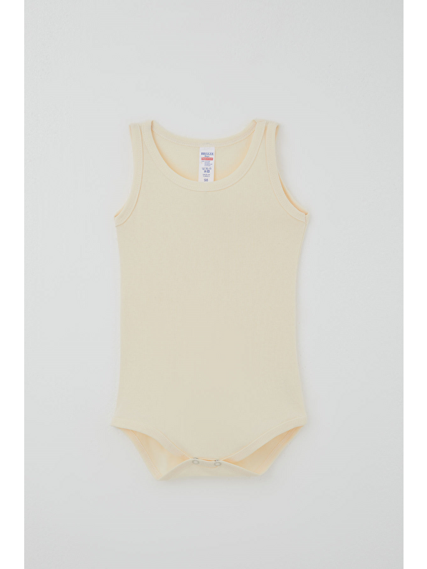 Breeze Erkek Çocuk Çıtçıtlı Atlet Zıbın Body Basic Krem (1-3 Yaş)