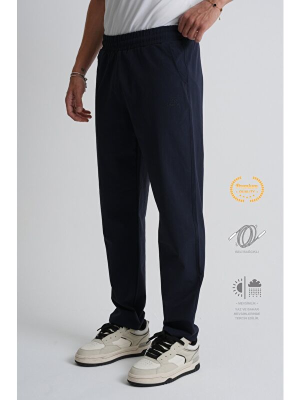 Shooter Sportswear Lacivert Erkek Eşofman Alt Beli Bağcıklı Arka Cep Detaylı Rahat Kalıp