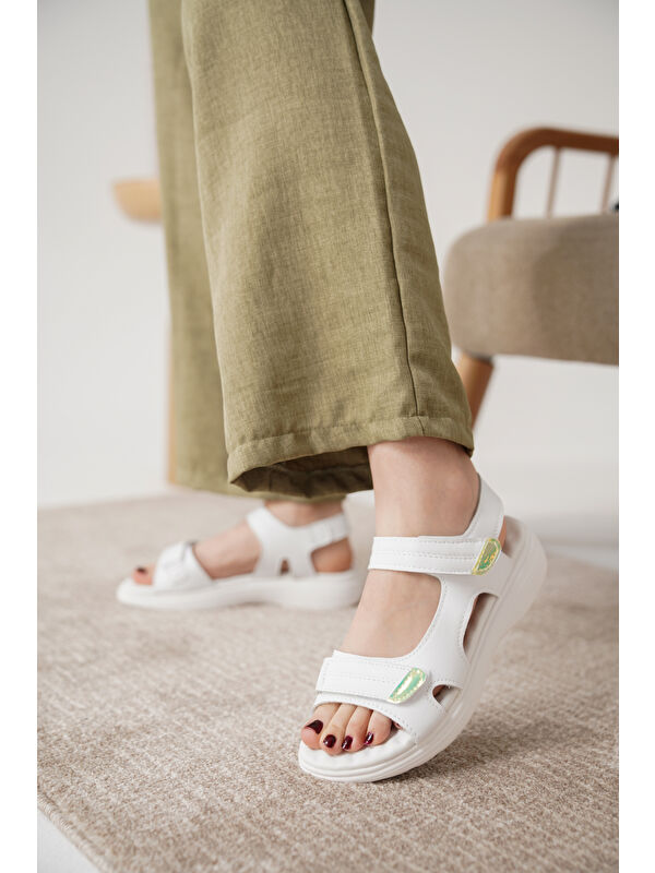 D0670 Günlük Full Ortopedik Arkadan Lastikli Konforlu Sandalet - Görsel 5