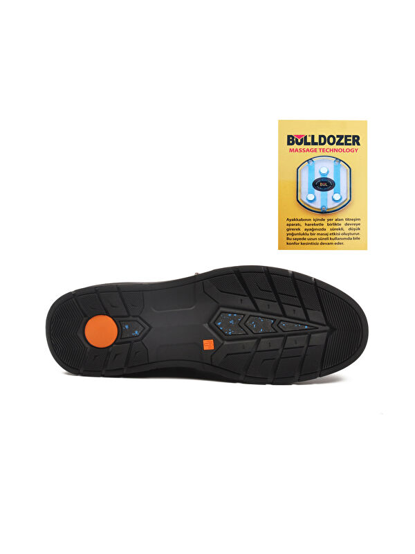 Siyah Ortopedik Hakiki Deri Masaj Etkili Erkek Casual Ayakkabı 260043 M - Görsel 6