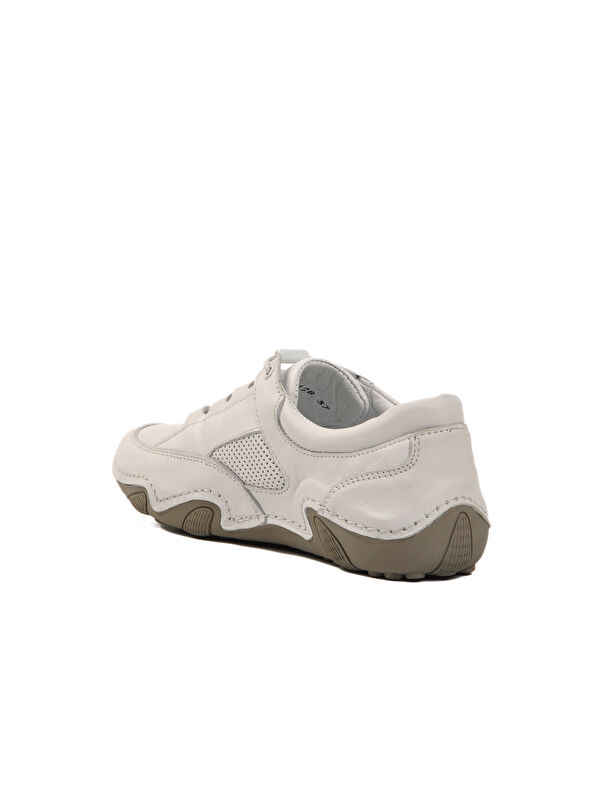 Beyaz Hakiki Deri Kadın Casual Ayakkabı 128 Z - Görsel 5