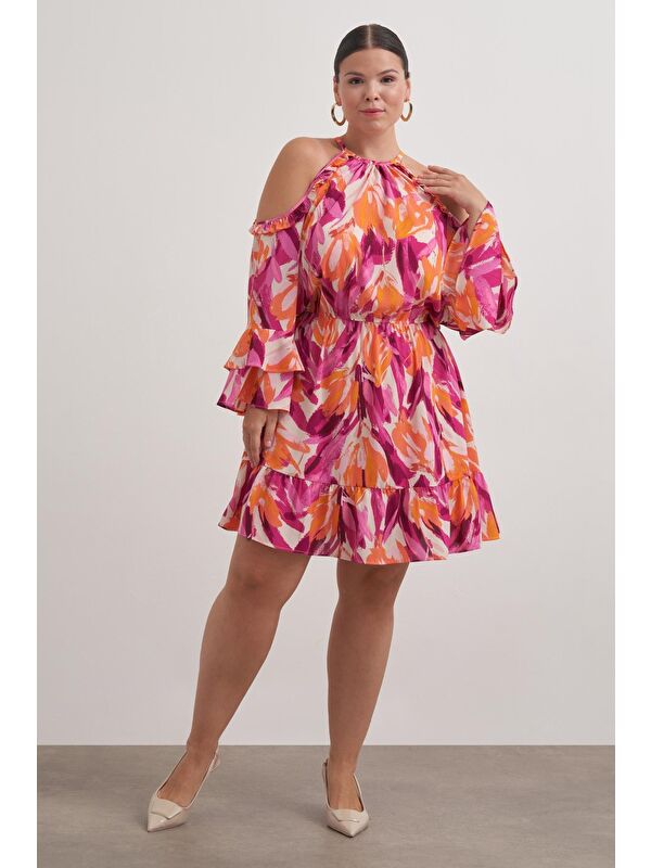Mylinemoda Pencere Detaylı Volanlı Elbise
