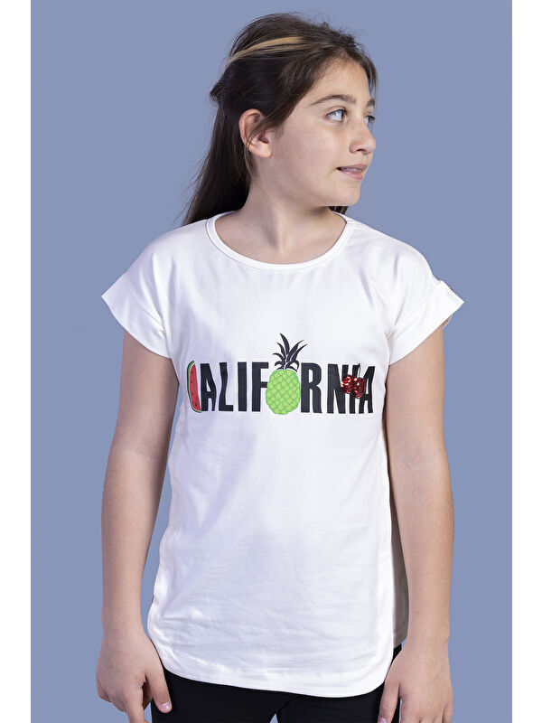 Toontoykids Kız Çocuk California Baskılı Tişört