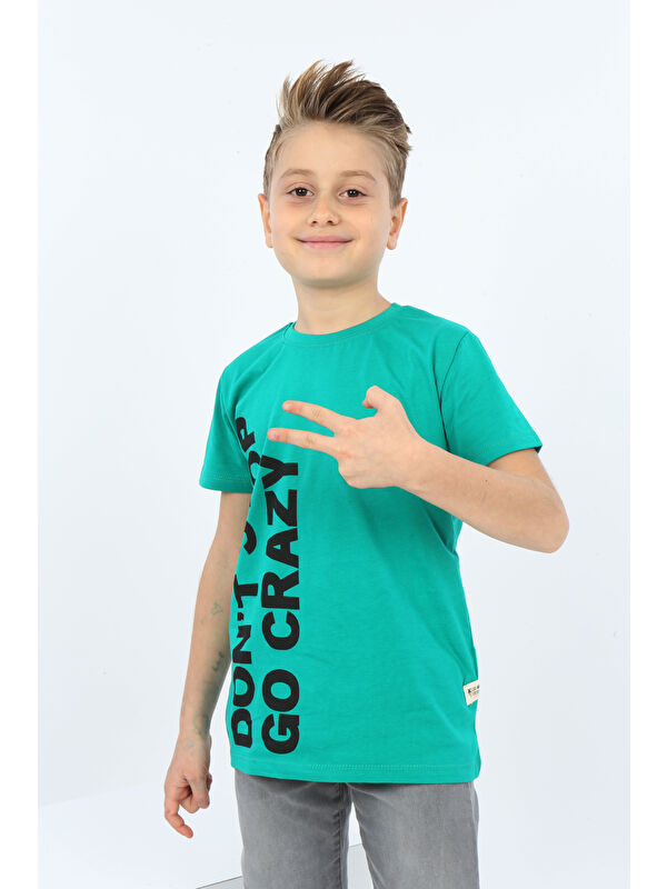 Toontoykids Erkek Çocuk Dont Stop Go Crazy Baskılı Tişört
