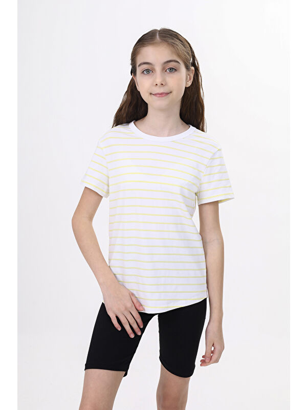 Toontoykids Kız Çocuk Çizgili Tişört