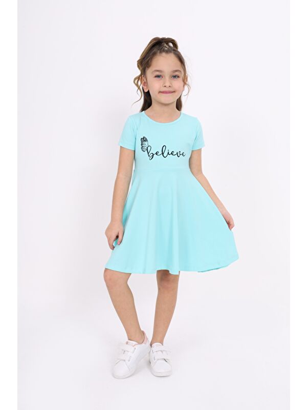 Toontoykids Kız Çocuk Baskılı Elbise