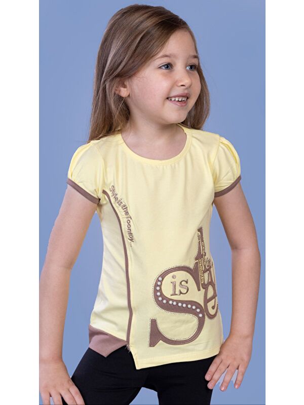 Toontoykids Kız Çocuk Tişört Star Garnili Nakışlı