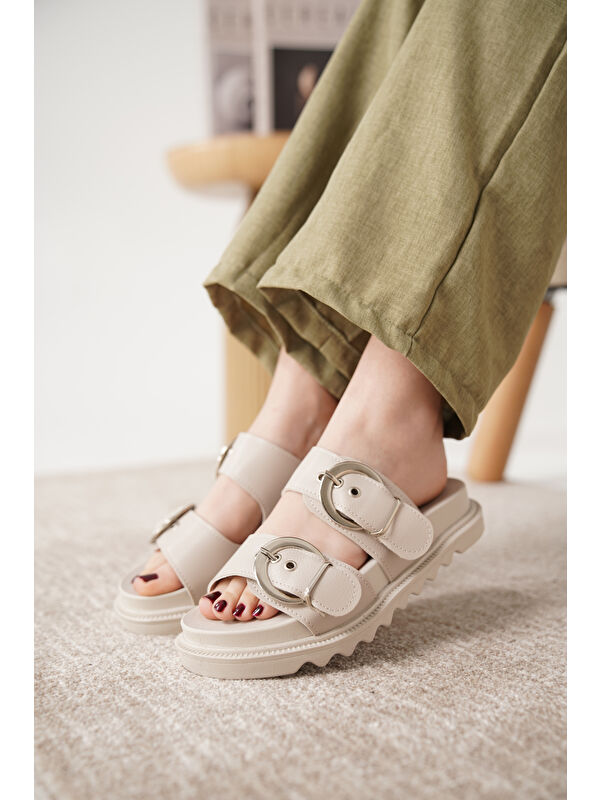 D0793 Günlük Ortopedik Çift Toka Konforlu Terlik - Görsel 3