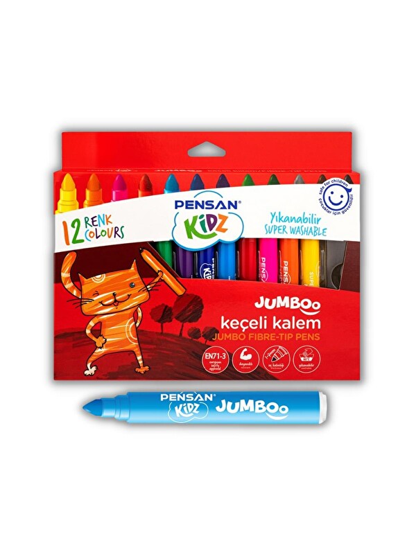 Pensan Jumbo Keçeli Kalem 12 Renk 12 Li Keçeli Kalem Jumbo 1 Paket