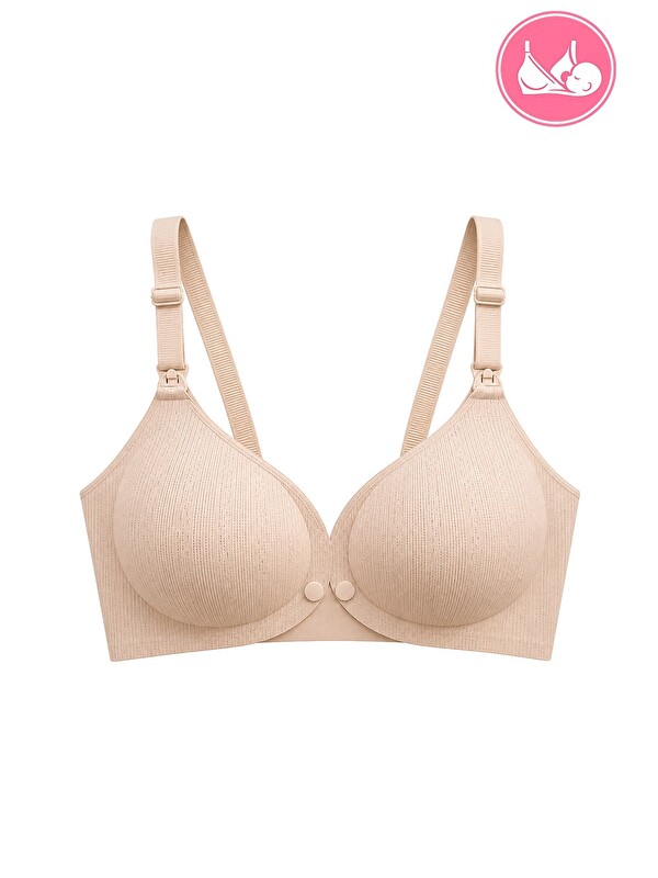 Cottonhill Seamless Bra - Mavelle | Ten Lazer Kesim Klipsli Ve Çıtçıtlı Önü Açılabilir Emzirme Sütyeni