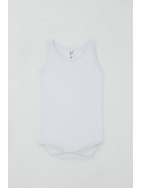 Breeze Erkek Çocuk Çıtçıtlı Atlet Zıbın Body Basic Beyaz (1-3 Yaş)