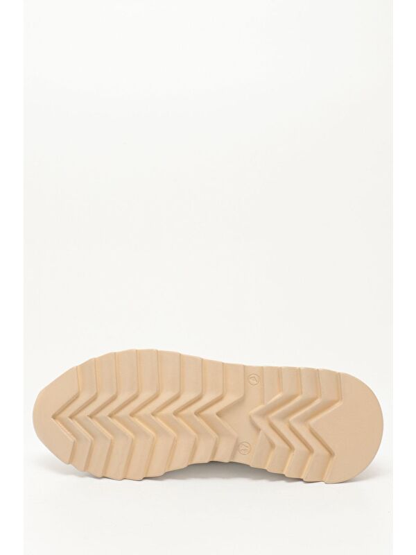 Gonderi(r) Beyaz Gonderi(r) Hakiki Deri Dolgu Taban Bağcıklı Kadın Sneaker