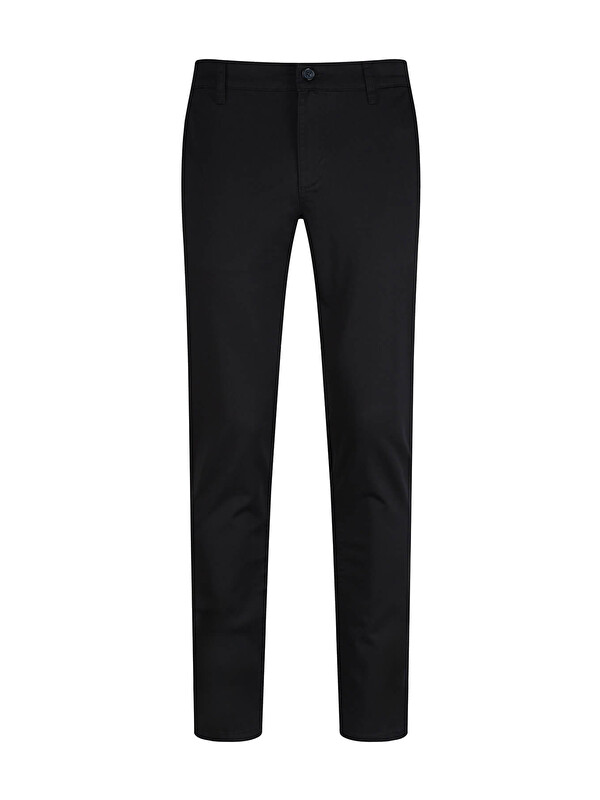 Hatemoğlu Siyah Regular Fit Yandan Cepli Kanvas Pantolon