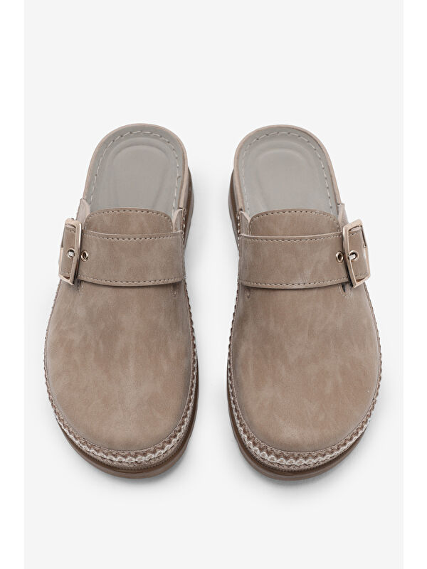 Tonny Black Kahverengi Tonny Black Poli Taban Kadın Rahat Kalıp Tokalı Terlik