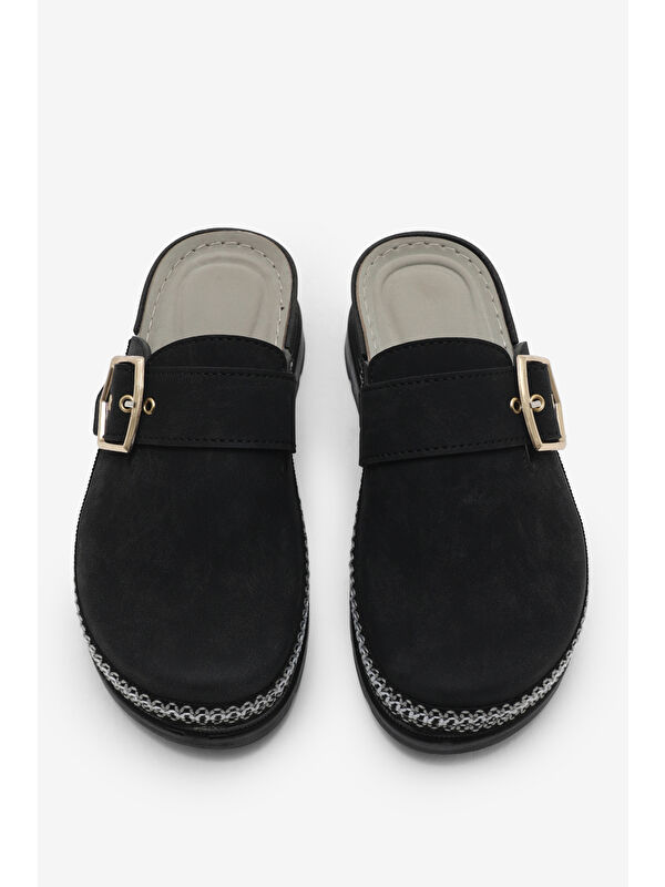 Tonny Black Siyah Tonny Black Poli Taban Kadın Rahat Kalıp Tokalı Terlik